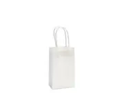 50pcs x KRAFT WHITE GIFT CARRY BAGS - BULK - CRAFT SHOPPING BAG - MICRO SMALL