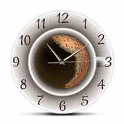 Cup of Coffee with Foam Decorative Silent Wall Clock Kitchen Decor Coffee Shop