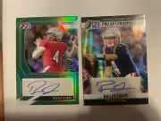 2-Card Lot 2022 Pro Set Metal Bailey Zappe Green /15 & Black Wave /15 Autographs