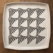 Faith RAHILL Nerikomi Studio Art Pottery Platter Dish Plate - Black/White