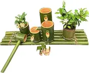 Bamboo Fountain Garden Water Feature Bamboo Fountain Pump Decor Home Decoration Waterfall Sculptures Statues Arts Crafts Artwork Crafting Outdoorese Garden Feature(50Cm) (40cm)
