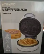 Ambiano Mini Snowflake Waffle Maker 5 Inch/New Sealed Box 550W
