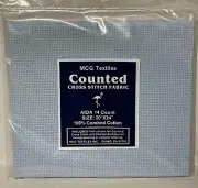 Flamingo Mills AIDA Cloth 11 Counted Cross Stitch Fabric 12” x 18” - Light Blue
