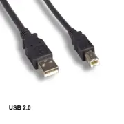 KNTK 1' Black USB 2.0 Type A to B Cable 28AWG Scanner Printer HDD Data Cord