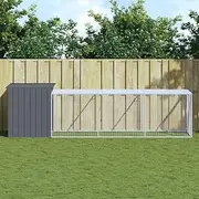 Chicken Cage with Run, Anthracite Color, 110x405x110 cm, Durable Galvanised Steel, Versatile Outdoor Enclosure