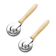 Fox Run Pastry Crimper Ravioli Pasta Edger Cutter Wheel Wood Handle 5543, 2-Pack