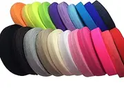 JISEP 100 Yards Fold Over Elastic 5/8'' 15mm Stretch Foldover FOE Elastics Ribbon for Headbands Baby Girl Head Bow