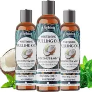 Natural Oral Care Coconut Oil Pulling Oil - Mint Flavor - Alcohol-free Mouthwash