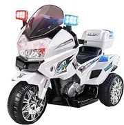 ALFORDSON Kids Ride On Car Motorbike 12V Eletric Dual Motor, Toy Tricycle with Music Player & Brilliant Lights, Ride-on Design Children Vehicle for Toddler, S1K Inspired, White