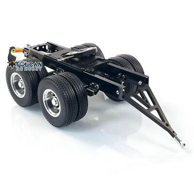 2 Axles Trailer with Traction Fifth-wheel for Tamiya LESU 1/14 RC Truck Vehicle