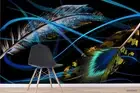 3D Feather Self-adhesive Removeable Wallpaper Wall Mural 65
