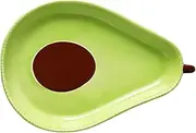 FUNOMOCYA 1pc Avocado Shape Serving Plate Creative Ceramic Appetizer Dish for Snacks Salad Safe Material for Parties Entertaining Cute Design