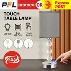 Bedside Table Lamp Touch Bedroom Crystal Nightstand USB Charger 3 Way Dimmer