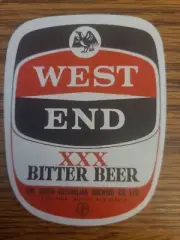 South Australian Brewing WEST END EXPORT XXX BITTER BEER label AUSTRALIA vintage