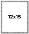 12x15 Frame Silver Picture Frame Modern Photo Frame UV Acrylic, Acid Free Back