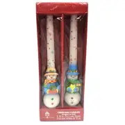 ChristmasSnowmen Taper Candles Set of 2 Vintage American Greetings in box