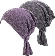 [Qianmome] Hijab Cancer Chemo Stretchy Cotton Hat Turban Cap Cover Hair Loss Head Scarf Wrap Pre-Tied Headwear Strech Bandana