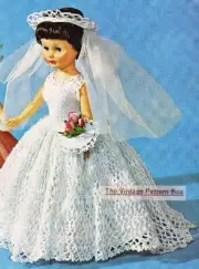 BRIDE DOLL / BARBIE & 8" to 19" dolls - COPY doll crochet pattern
