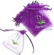 HEALEEP 50Pcs Lavender Sachet Bags Small Mesh Drawstring Pouches for Closet Storage of Dried Flowers Spices and More Light Purple Fabric Bags for Freshening and Organizing