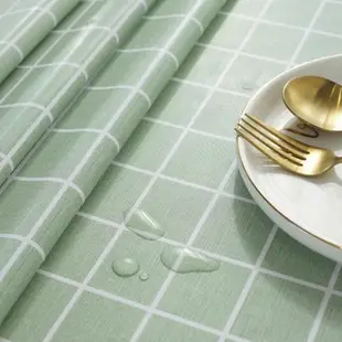 餐桌布北歐現代簡約防水防燙防油小方格子桌布長方形家用ins桌布