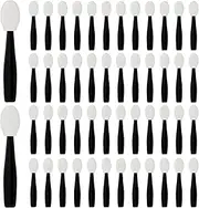 50PCS Disposable Eye Shadow Sponge Applicators, Mini Dual Sided Eyeshadow Brush Set Portable Travel Eye Shadow Applicator Sticks Multipurpose Lips Eye Makeup Brushes with Sponge Tip for Women Girls