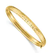 14k 14kt Yellow Gold Madi K Kids Polished Hinged Baby Bangle Bracelet 4in X 5mm