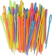 Baxnore 100PCS Large Eye Plastic Sewing Needles, Yarn Needles Darning Needle, Colorful Sewing Needle, Learning Needles, Plastic Yarn Needles for Knitting