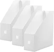 FUNOMOCYA 3Pcs Document Organizer Box Plastic File Rack for Office Desktop File Holder Versatile Storage for Books Magazines and Documents