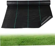 Garden Weed Barrier Fabric, 6.6x32.8ft Weed Fabric Barrier Heavy Duty Water Permeable & Breathable Control Membrane Black Blocker Mat for Gardening, Landscape