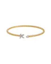 Meshmerise 18K Over Silver 0.15 ct. tw. Diamond Mesh Bangle Bracelet