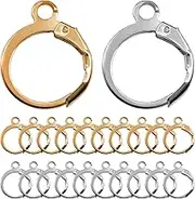 TopBine 200PCS Hypoallergenic French Earring Hooks Leverback Earwires Round Earring Hooks Earring Supplies Findings Ear Wire with Open Loop for Earring Designs Jewelry Making Findings