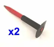 2 X 200mm Pointed Stone Chisel with Hand Guard for Brick Masonary concrete