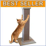 Durable 32-Inch Cat Scratching Post with Sisal Fiber - Modern Gray Design