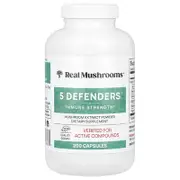 Real Mushrooms, 5 Defenders®, Mushroom Extract Powder, 200 Capsules