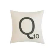 Letter-Q10 With Feather Down Insert Pillow