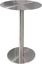 Modern Round Bar Table, Kitchen Breakfast Dining Table Coffee Table with Stainless Steel Leg for Living Room Pub Bistro Furniture Office Conference Table(50x105cm/1.6x3.4ft)
