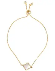 [Mocha] Pearl Clover Bracelet in Light Gold