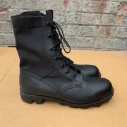 NEW BRITISH ARMY SURPLUS ISSUE WELLCO BLACK JUNGLE COMBAT BOOTS LEATHER, NYLON