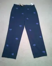 NWT Brooks Brothers Clark Chino Pants Mens 34x30 Blue Flat Front Embroidered