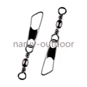 100PCS Fishing Barrel Swivel with Interlock Snap Fishing Swivel Size 14#-3/0