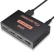 HDMI Splitter 4K HDMI Splitter 1 in 4 Out 3D 1080P Duplica/Mirror for Monitor, HDMI Splitter 1 Input 4 Ouput HDMI Splitter 1x4 for PS3/4, HDTV, DVD Player, Monitor, Projector