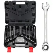 22-Piece Ratchet Wrenches Chrome Vanadium Steel Ratcheting Wrench Set with Me...