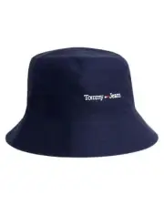 Hat Tommy Jeans Bucket Cap Unisex Cotton Dark Blue