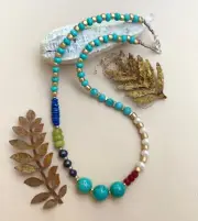 New Gemstones Sundance Charm Sterling Silver Handmade Artisan Turquoise Necklace