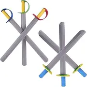 6 PCS Foam Sword for Kids 21 in Long EVA Foam Knives Toy Sword 2 Styles Safe Soft Cosplay Swords for Play Fighting Toys for Boys Girls to Playing Warrior Knight, Randomly Colored Handle