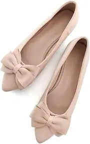 TN TANGNEST Women Fashion Bowknot Flats Comfort Pointed Toe Dress Shoes