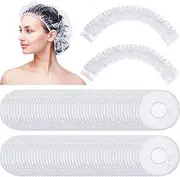 Retisee 500 Pcs Disposable Shower Caps Bulk 18.2 Plastic Clear Hair Caps Elastic Large Thick Waterproof Bath Covers for Women Hair Care Cleaning Supplies Spa Hotel Salon Home Travel Accessories