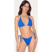 Royal Blue Crinkle Triangle Bikini Top, Royal Blue