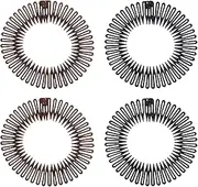 MEKEET 4 Pack Flexible Zig Zag Comb Headband, Medium (11cm/4.3 inches), Black, Plastic, Securing Hair, Female, Solid
