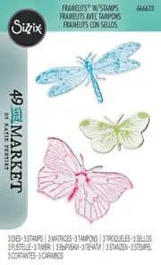 Sizzix Framelits Engraved Wing 3 dies/3 stamps #666633 Retail $19.99 49 & Market
